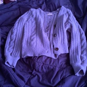 Sincerely Jules fuzzy blue cardigan sweater size Small